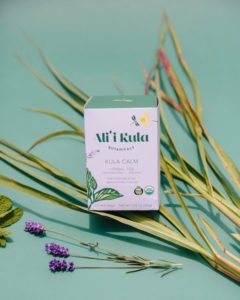 kula calm botanical tea box with lemongrass, lavender and mint