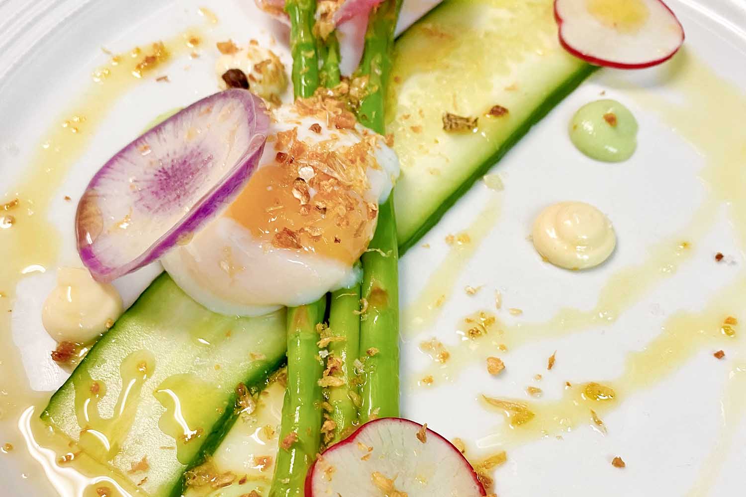 Perfect Egg and Zucchini with Asparagus by Chef Rob Mason